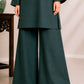 Bottle Green Solid Kurta Palazzo Co-Ord Set