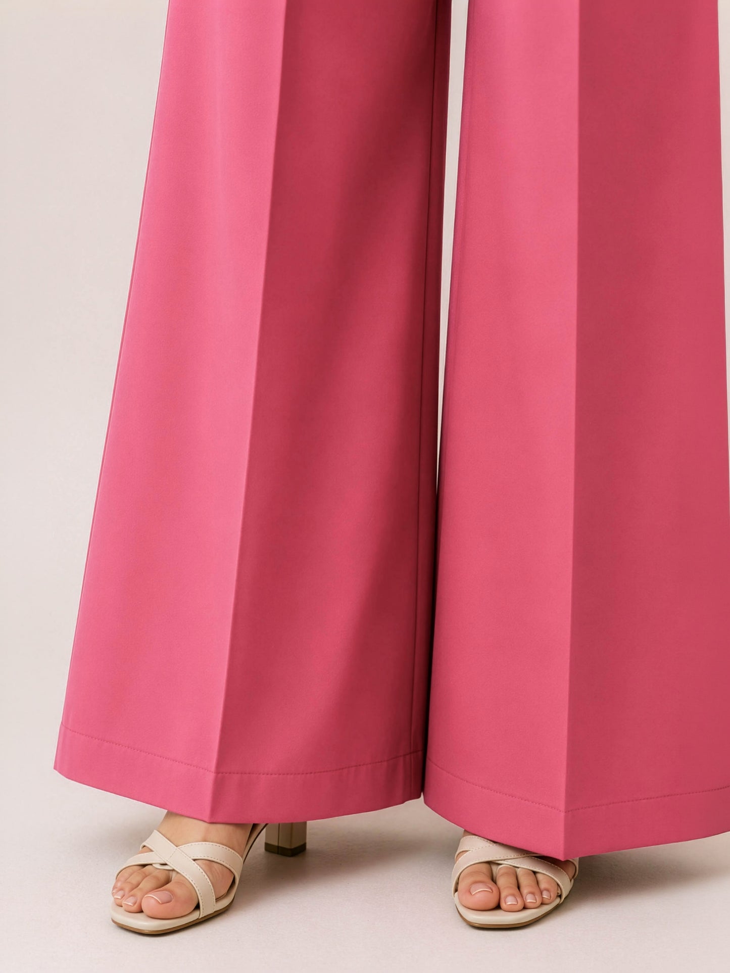 Solid Rose Pink Ethnic Kurta with Palazzo Pant