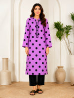 Lilac Polka Charm – Unstitched 2 Piece Linen Suit