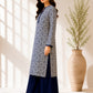 Navy Medallion Printed Linen Unstitched 2 Piece