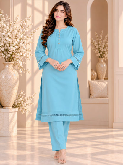 Aqua Muse – Premium Stone Linen Winter Suit