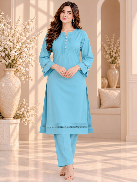 Aqua Muse – Premium Stone Linen Winter Suit
