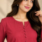 Rosewood Elegance – Premium Stone Linen Winter Kurta Set