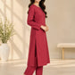 Rosewood Elegance – Premium Stone Linen Winter Kurta Set
