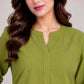 Olive Aura – Stone Linen Winter Kurta Set
