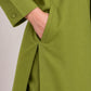 Olive Aura – Stone Linen Winter Kurta Set