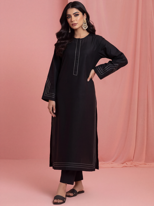 Women's Black Straight Kurta with Trouser