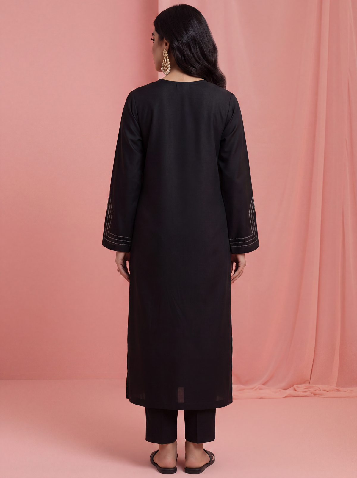Women's Black Straight Kurta with Trouser