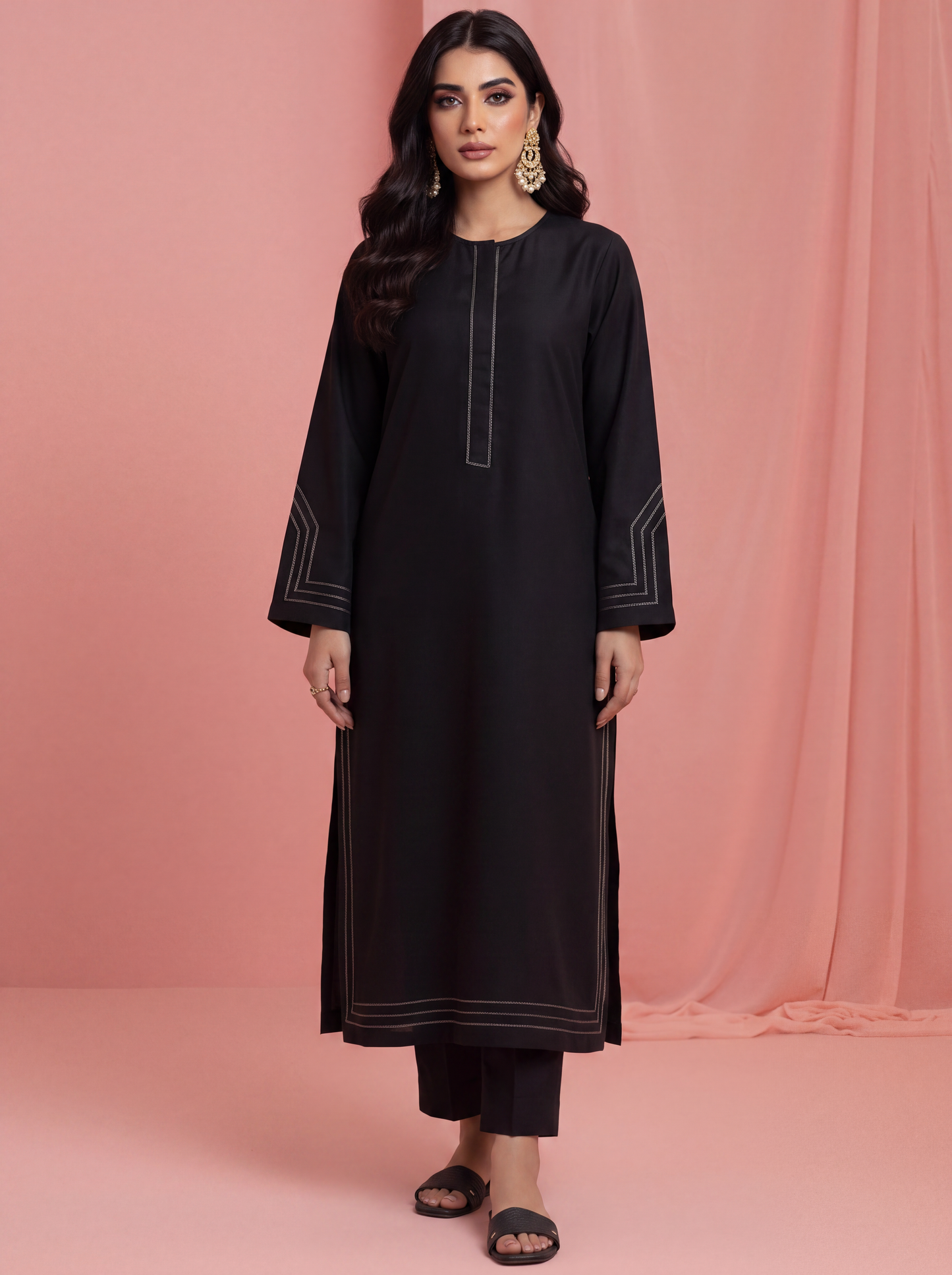 Women's Black Straight Kurta with Trouser