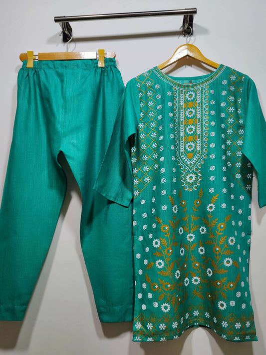 Slub Khaddar Printed Kurta Set