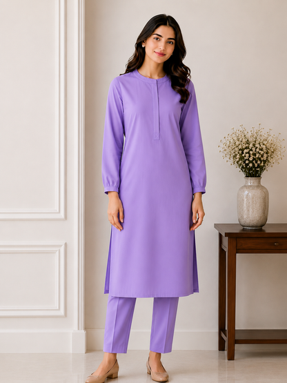 Lilac Grace – Premium 2-Piece Kurta Set