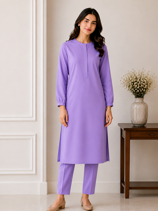 Lilac Grace – Premium 2-Piece Kurta Set