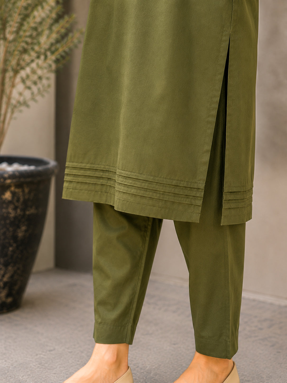 Olive Muse – Premium Solid Co-Ord Set