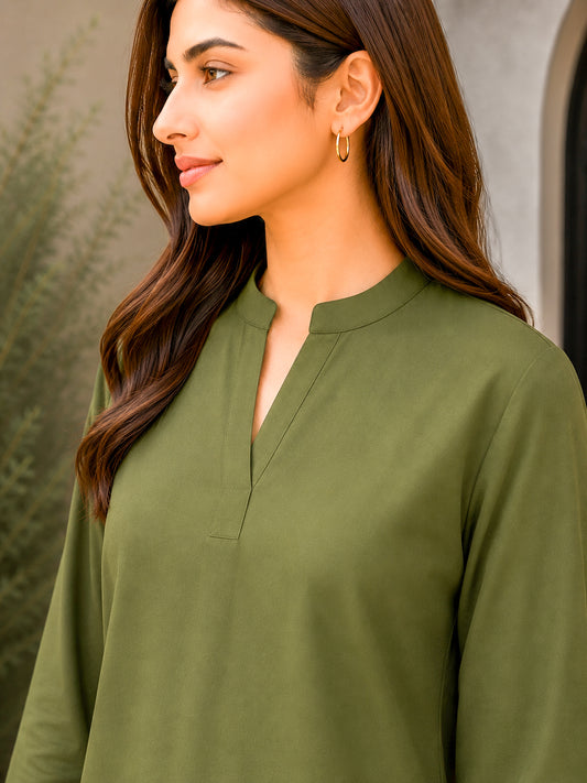 Olive Muse – Premium Solid Co-Ord Set