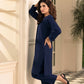 Midnight Navy Straight Kurta & Trouser Set