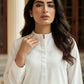 Classic Ivory White Straight Kurta & Trouser Set