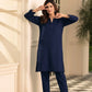 Midnight Navy Straight Kurta & Trouser Set
