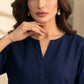 Midnight Navy Straight Kurta & Trouser Set