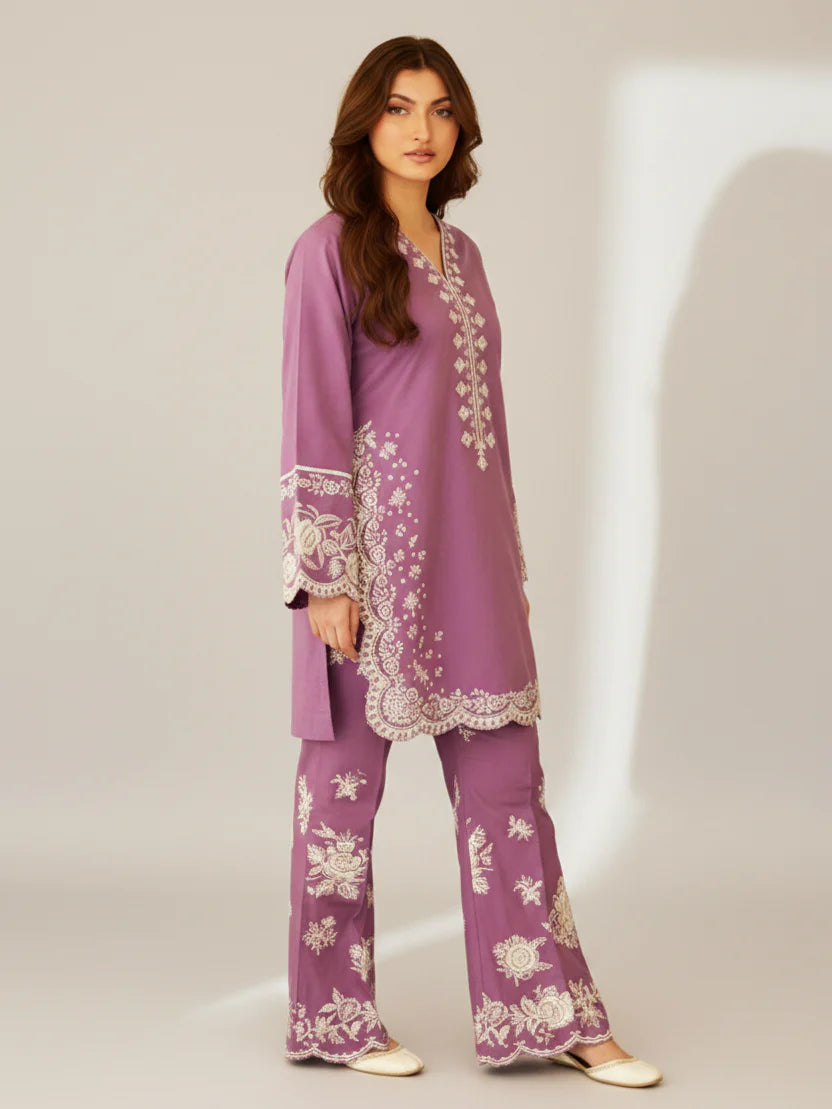 Noor-e-Plum Embroidered Premium Lawn Suit 2 Piece