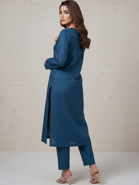 Azure Grace – Premium Textured Lawn 2PC (Pret)