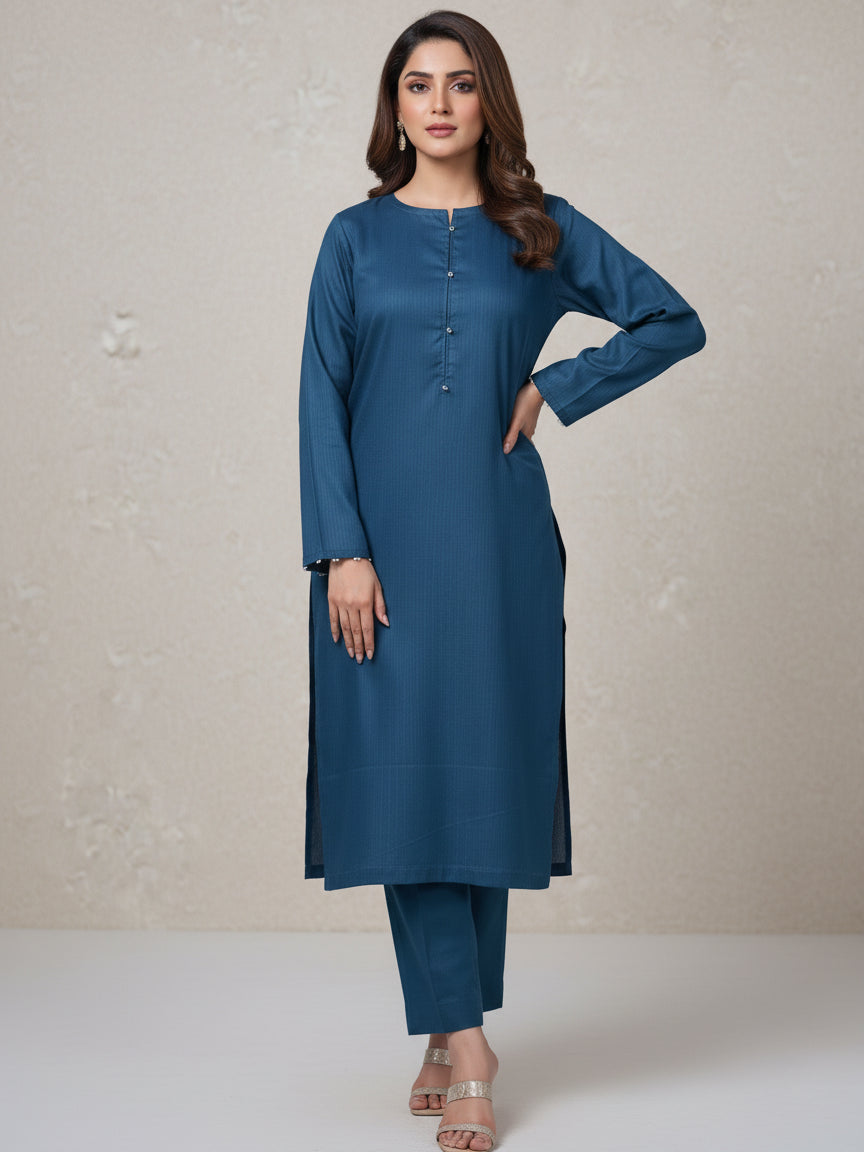 Azure Grace – Premium Textured Lawn 2PC (Pret)