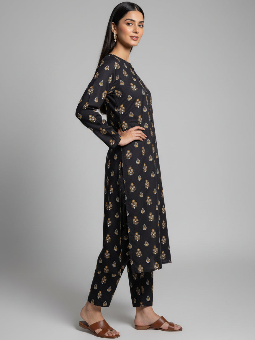 Noir Royale – Printed Textured Lawn 2PC (Pret)