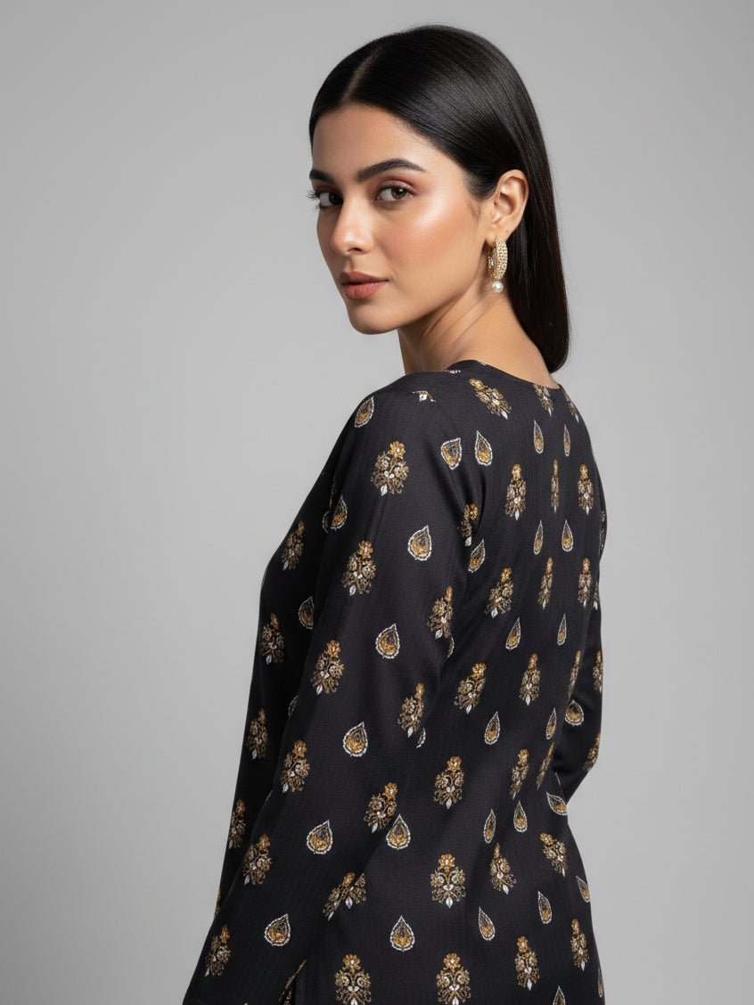 Noir Royale – Printed Textured Lawn 2PC (Pret)