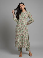 Mint Blossom Printed Kurta Set