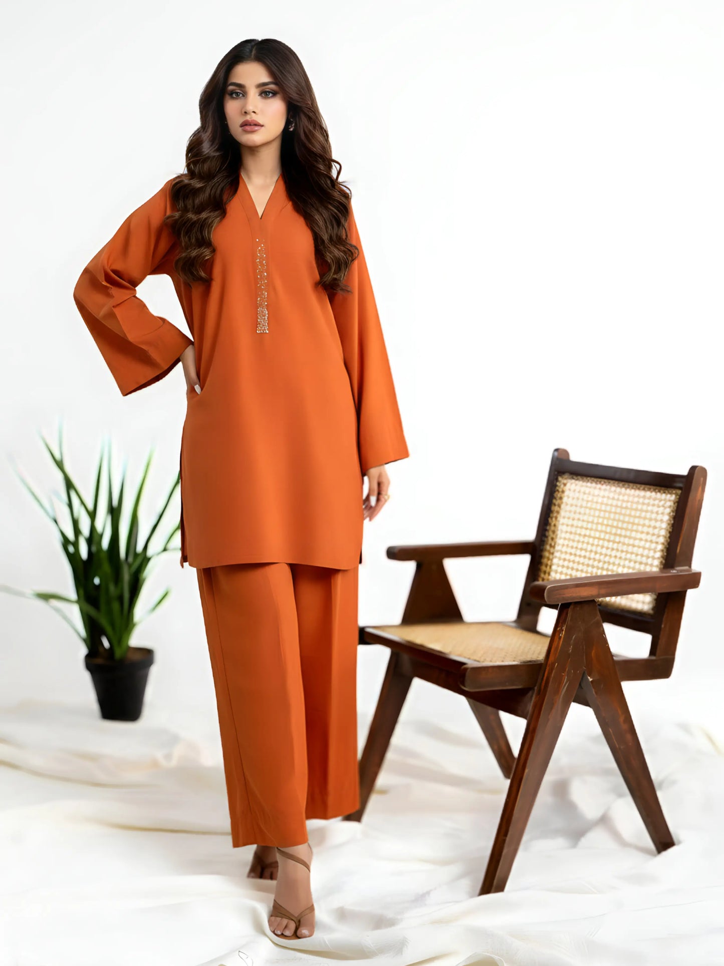 Premium Jacquard Cotton Satin 2 Piece (Pret)