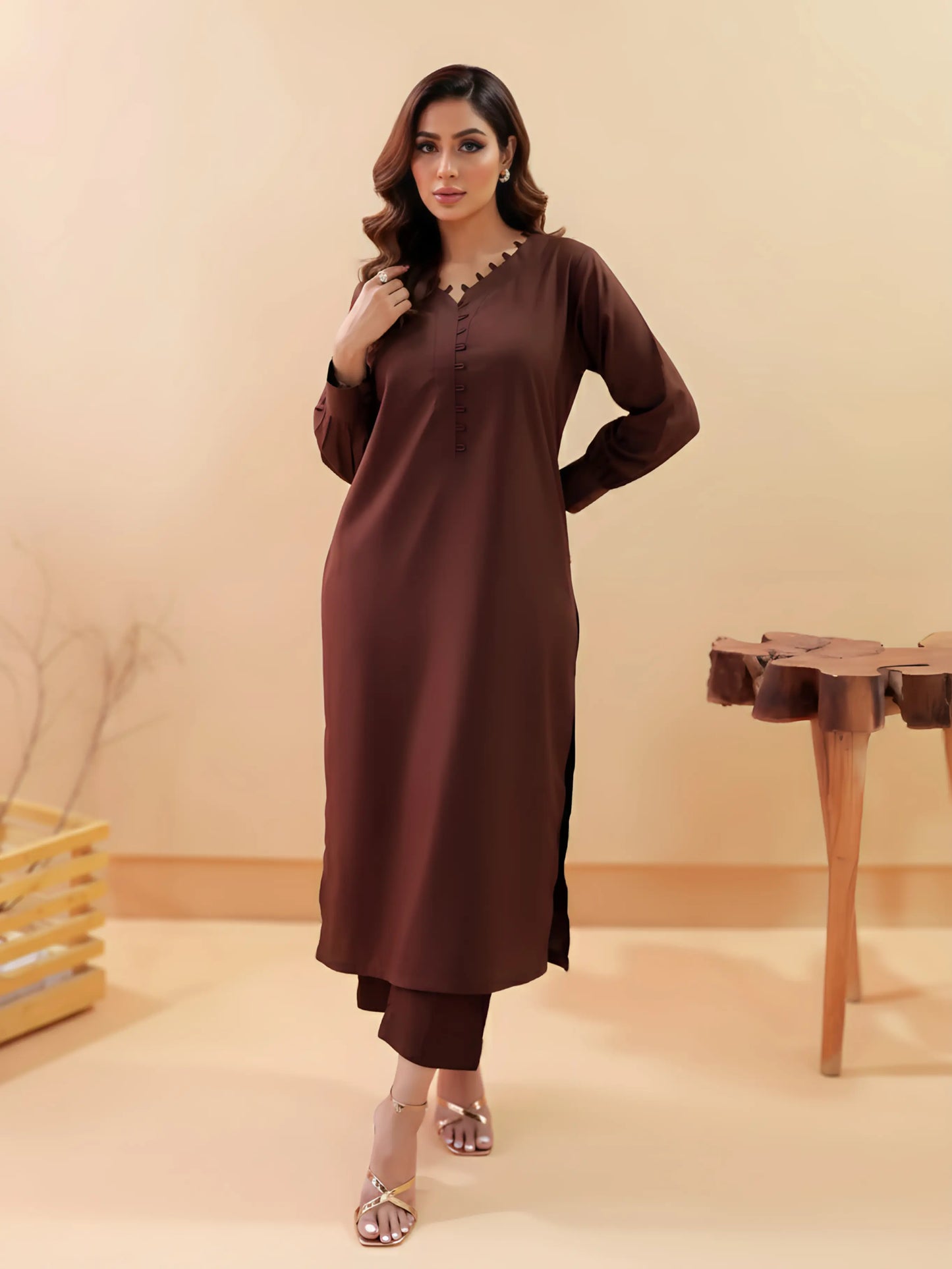 Jacquard Khaddar Printed Kurta Set