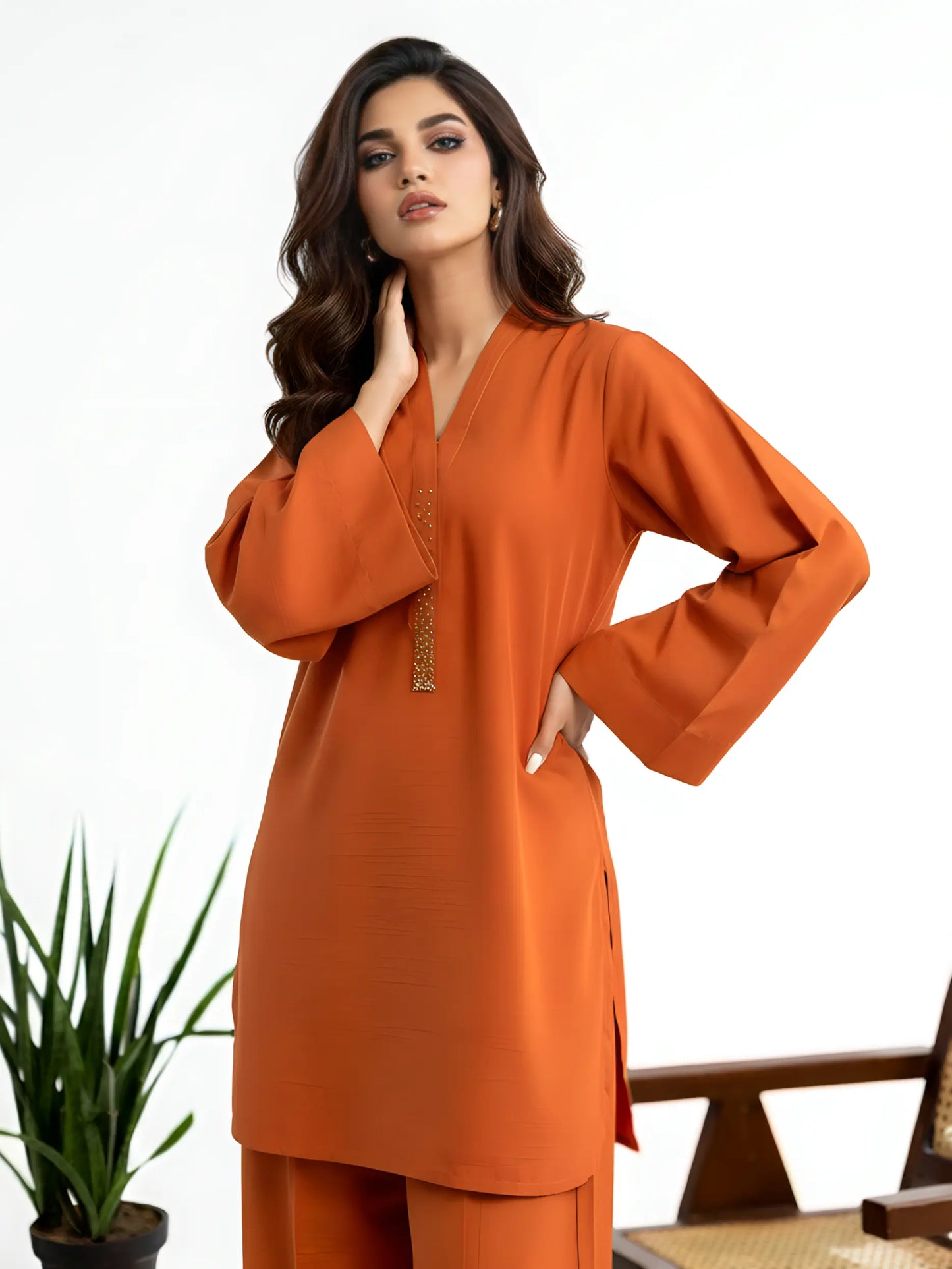 Premium Jacquard Cotton Satin 2 Piece (Pret)