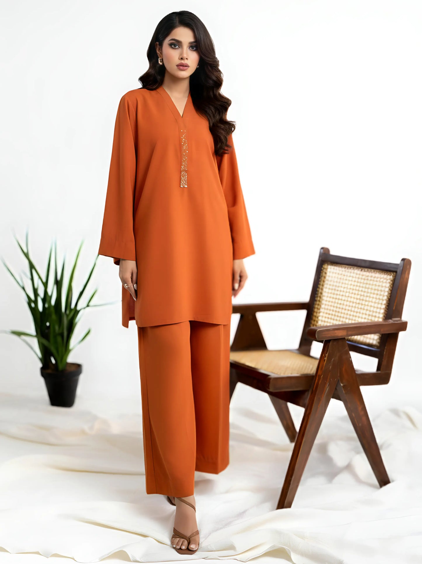 Premium Jacquard Cotton Satin 2 Piece (Pret)