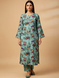Mint Bloom 2 PCS Printed Kurta Set