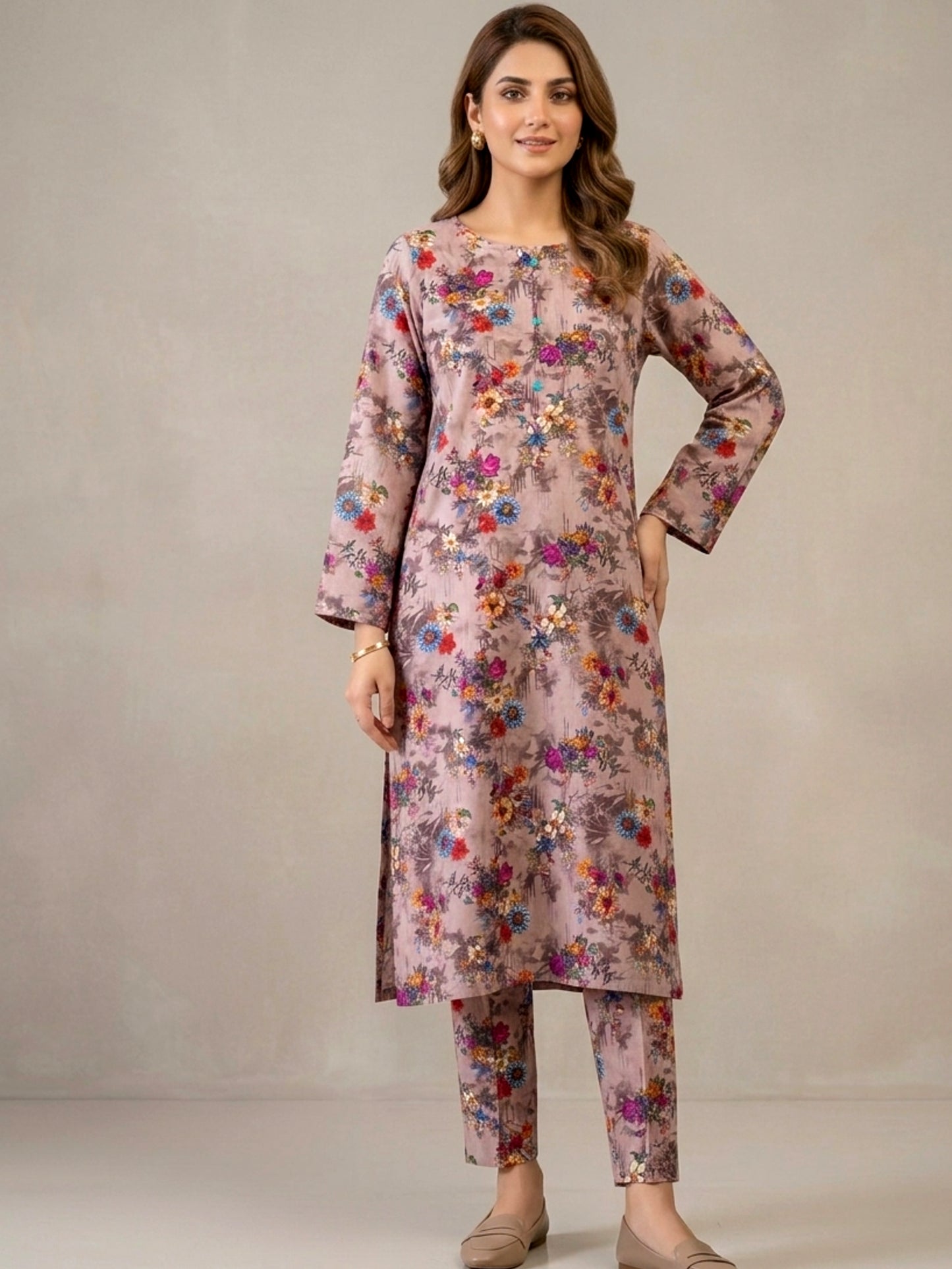 Blush Garden 2 PCS Printed Kurta Set
