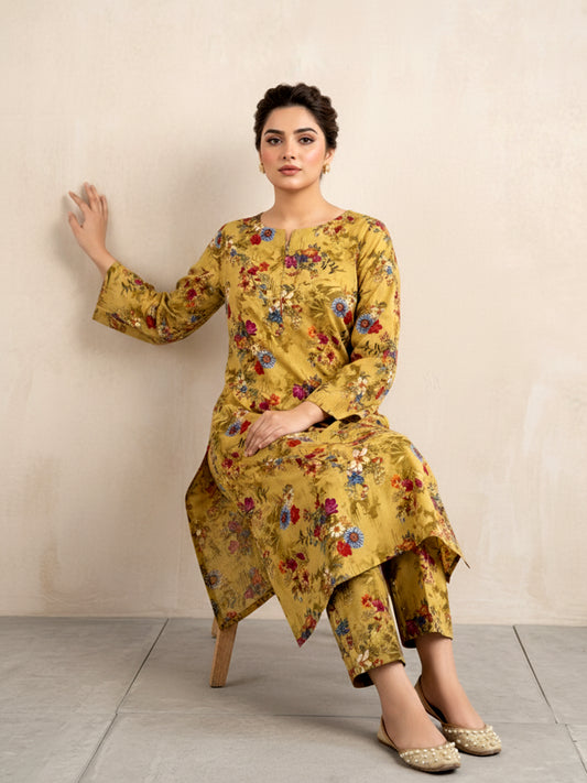 Golden Bloom – Lawn Fusion 2 Piece Suit