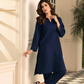 Midnight Navy Straight Kurta & Trouser Set